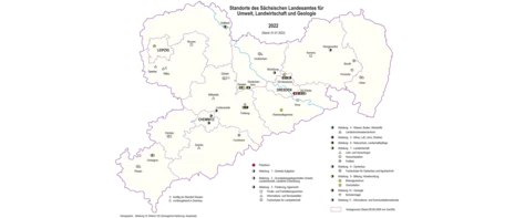Sachsenkarte mit Standorten des LfULG