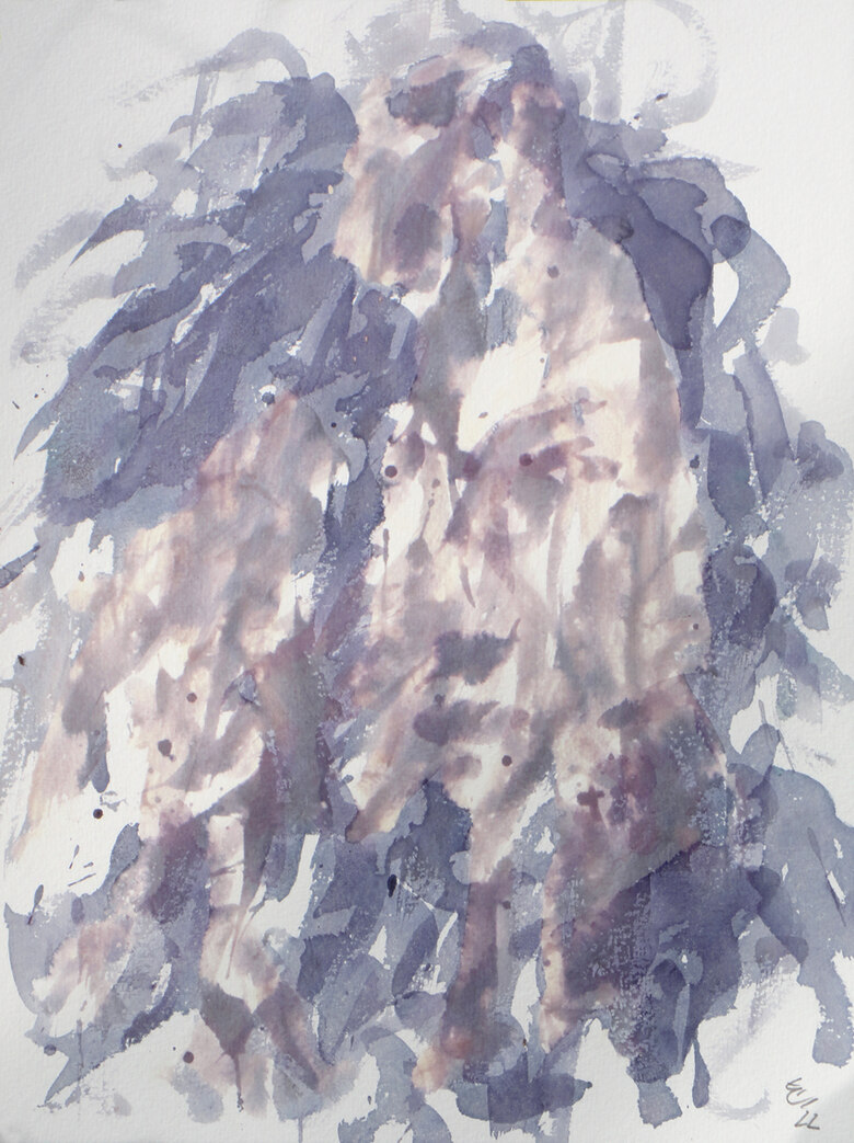Sägemalerei; Acrylfarbe, Bleistift, Fettkreise, Sägespuren auf HDF